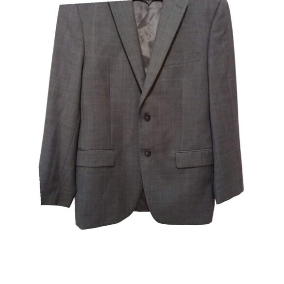 Calvin Klein Gray Window Pane Single Breasted Blazer Sz 41 - Picture 2 of 7